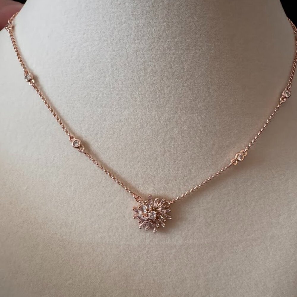 Bomb Party Lumina Collection Necklace "Luxe Liaison" Diamond CZ on Rose Gold